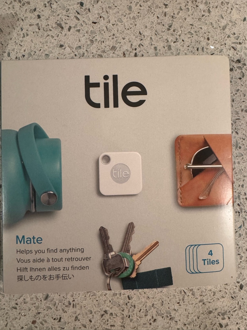 Tile Mate Bluetooth Tracker - White (4 Pack) - New